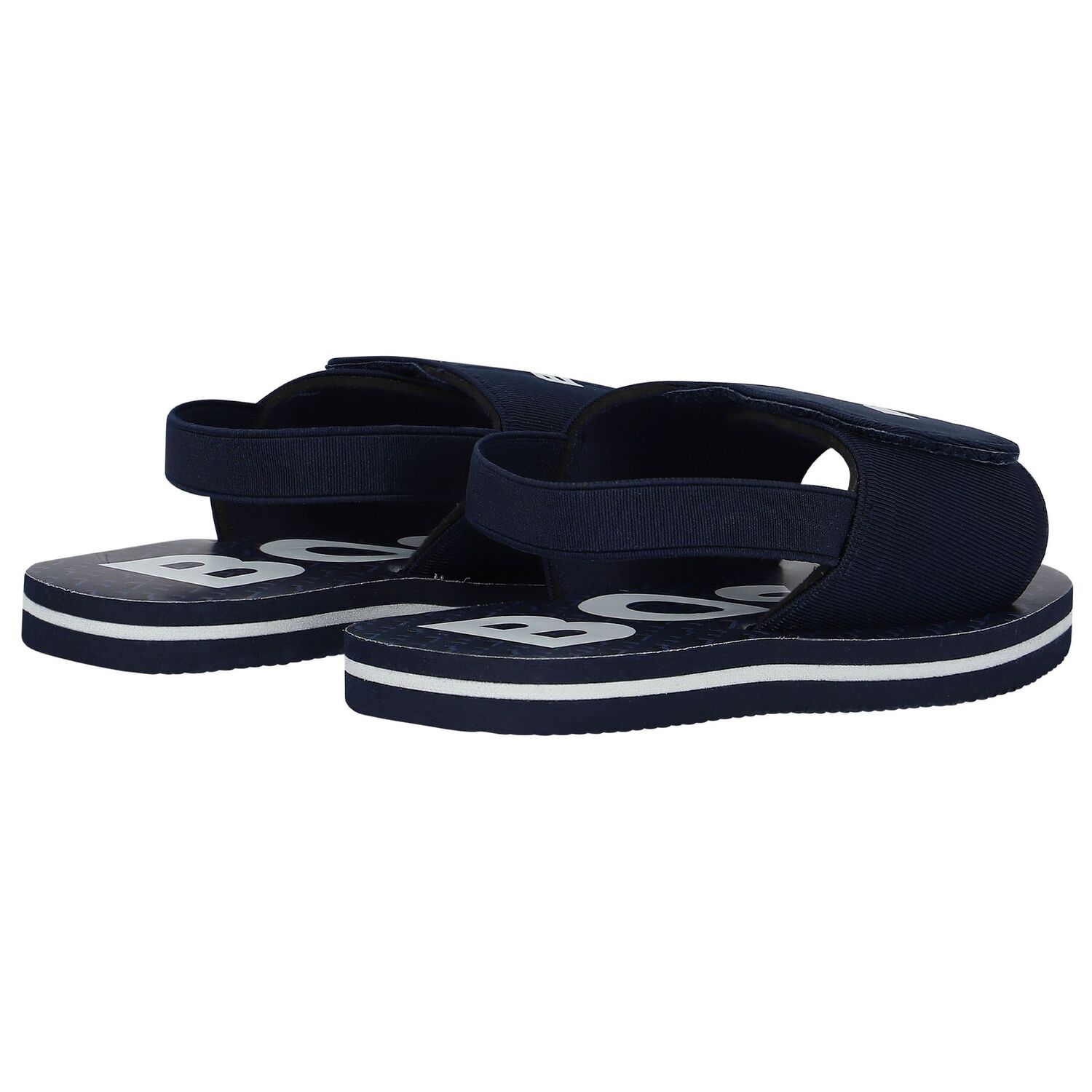 Boys Navy Blue Velcro Sandals, 2, hi-res image number null