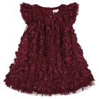 Girls Burgundy 3D Flower & Sequin Ivy Dress, 2, hi-res