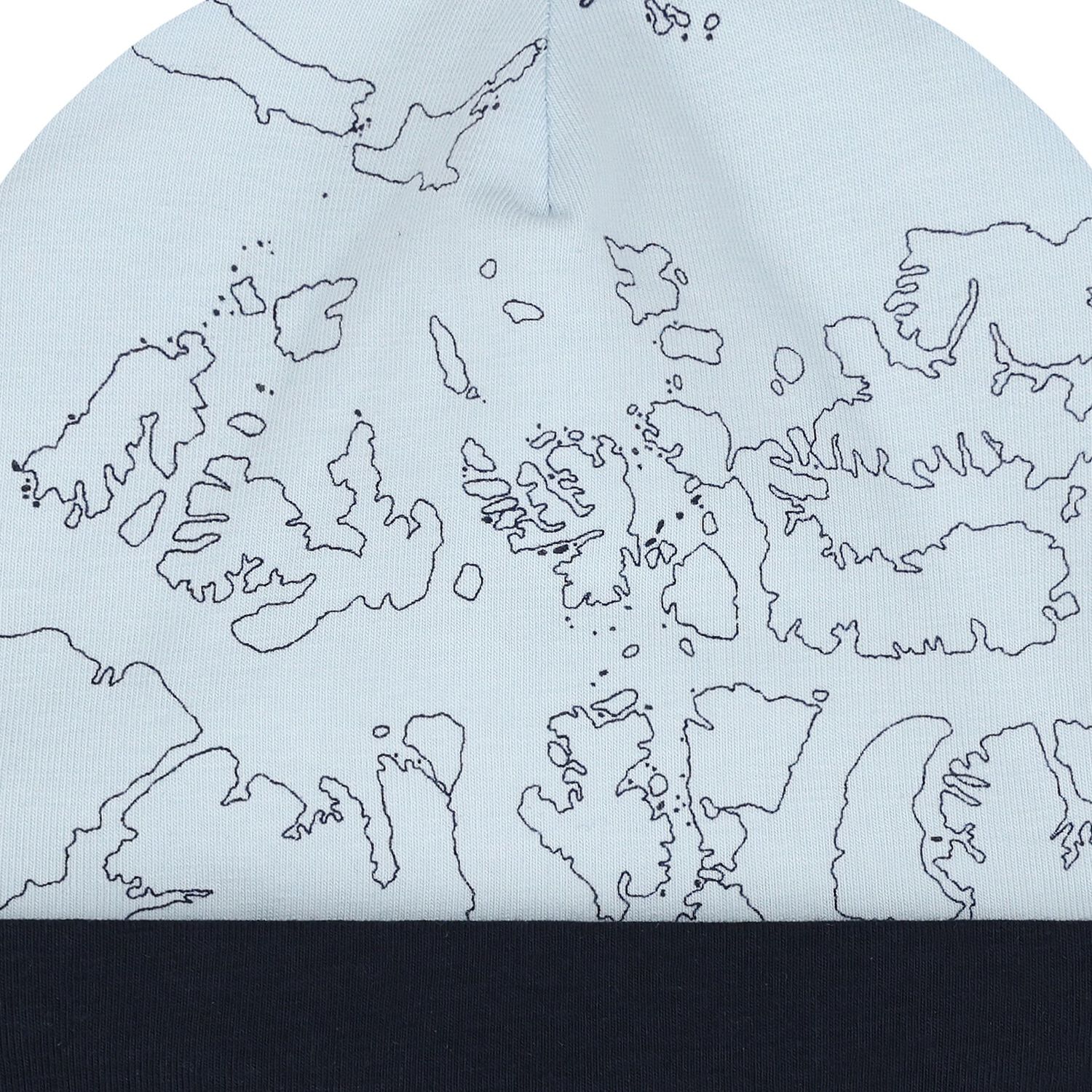 Baby Boys Navy Blue & Blue Geo Map Hat, 1, hi-res