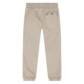 Younger Boys Beige Teddy Bear Joggers