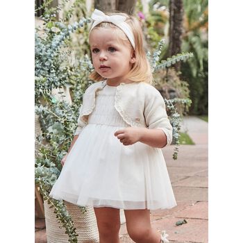 Younger Girls Ivory Tulle Dress Set