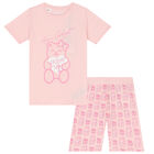 Girls Pink Logo Pyjamas, 2, hi-res