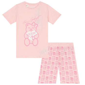 Girls Pink Logo Pyjamas