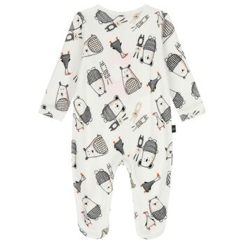Ivory Velour Babygrow