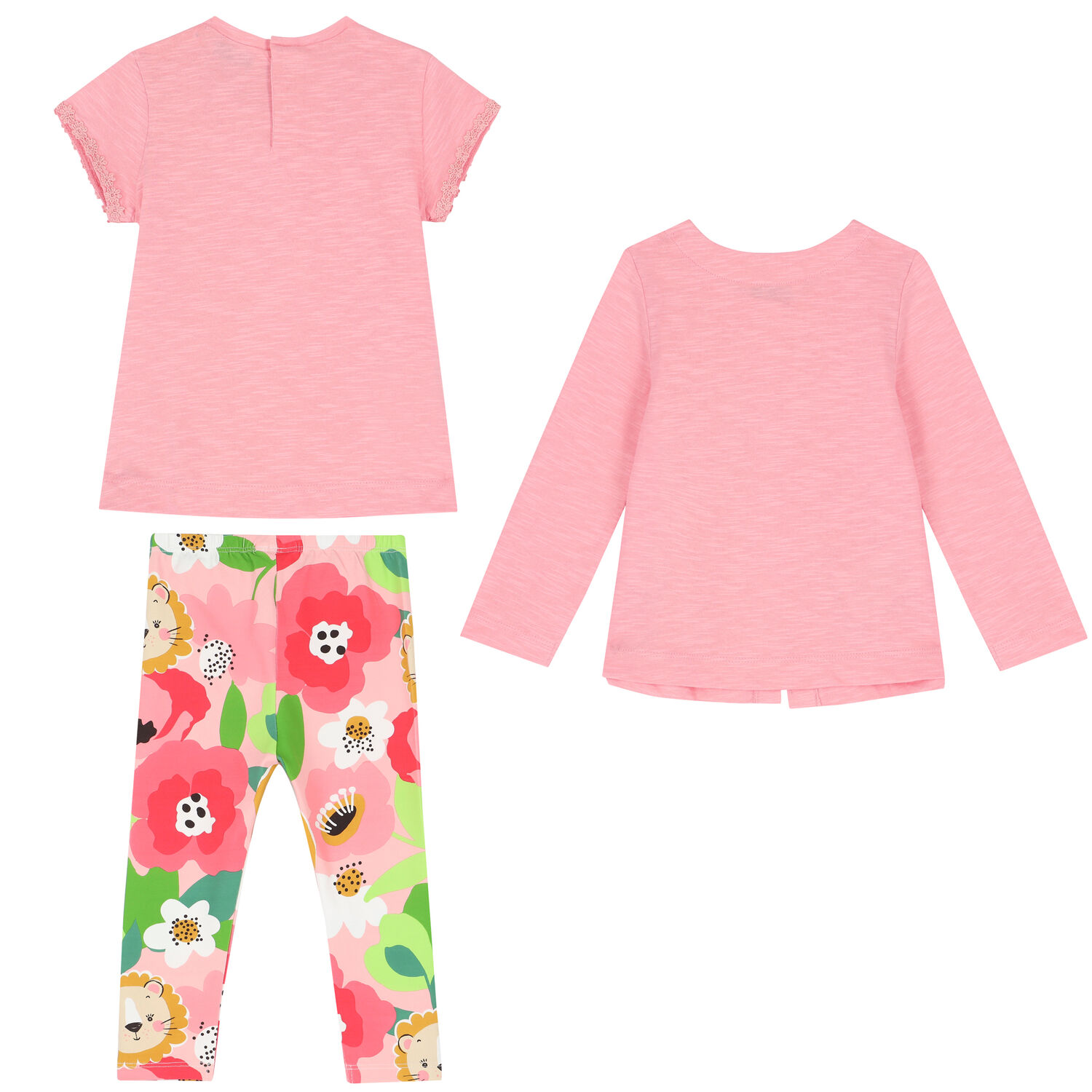 Younger Girls Pink Leggings Set, 1, hi-res