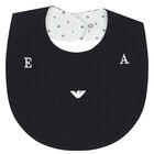 Baby Boys Navy Blue Logo Bib Set, 1, hi-res