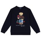 Boys Navy Blue Polo Bear Logo Sweatshirt, 1, hi-res
