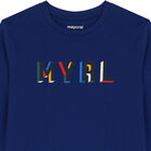 Boys Blue Logo Long Sleeve Top, 1, hi-res
