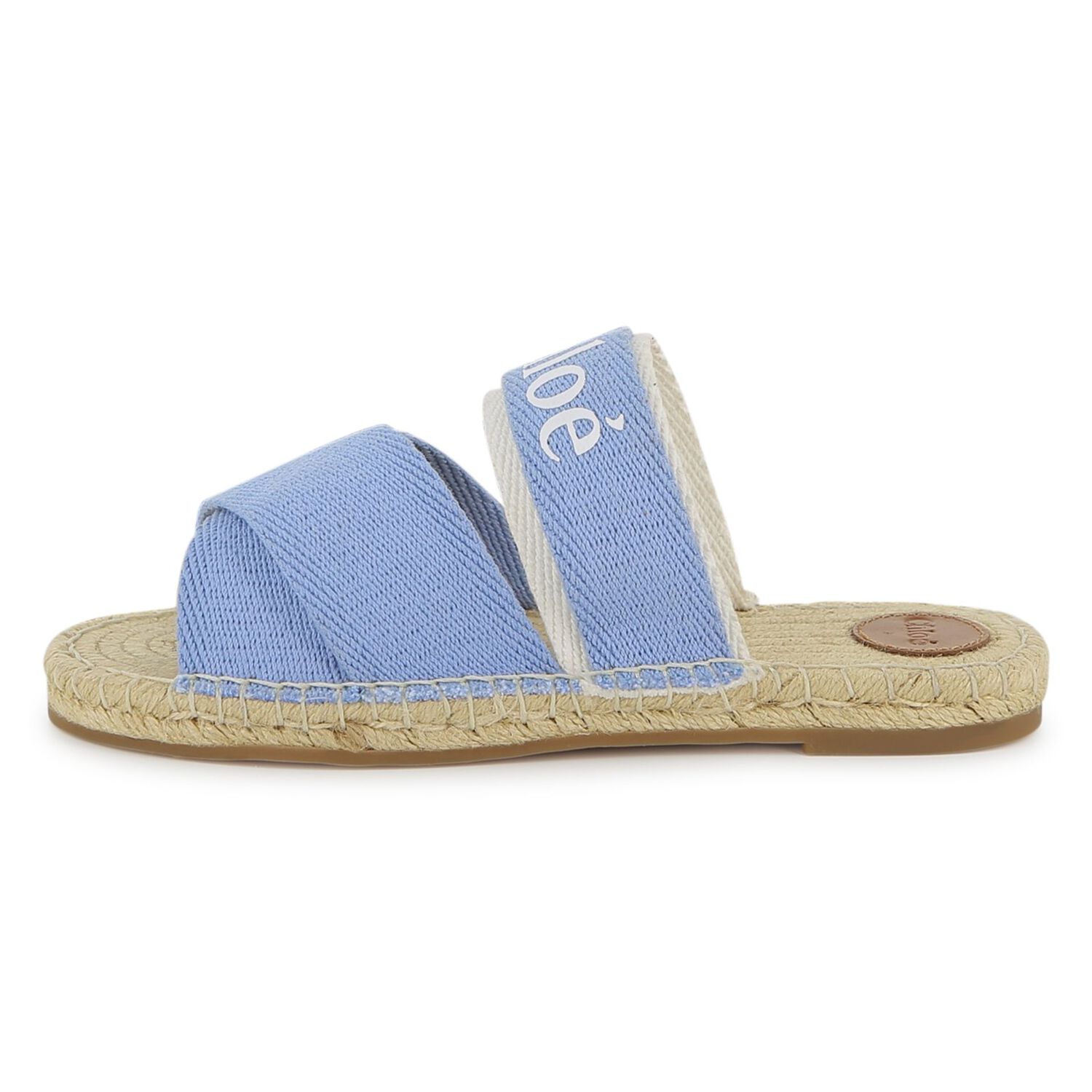 Girls Mini Me Blue & Beige Logo Sliders , 1, hi-res