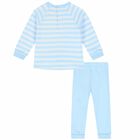 Baby Boys Blue & White Striped Tracksuit, 1, hi-res