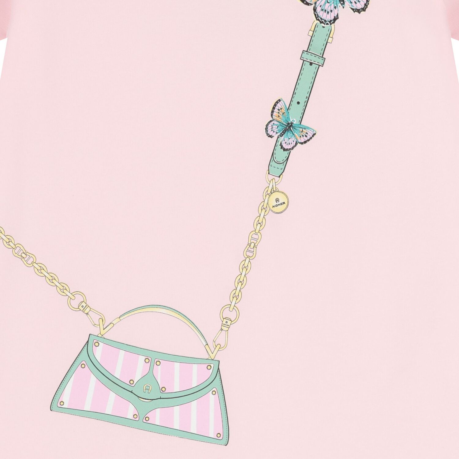 Girls Pink Bag Logo Dress , 3, hi-res