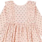 Girls Pink Ruffled Cherry Dress, 1, hi-res