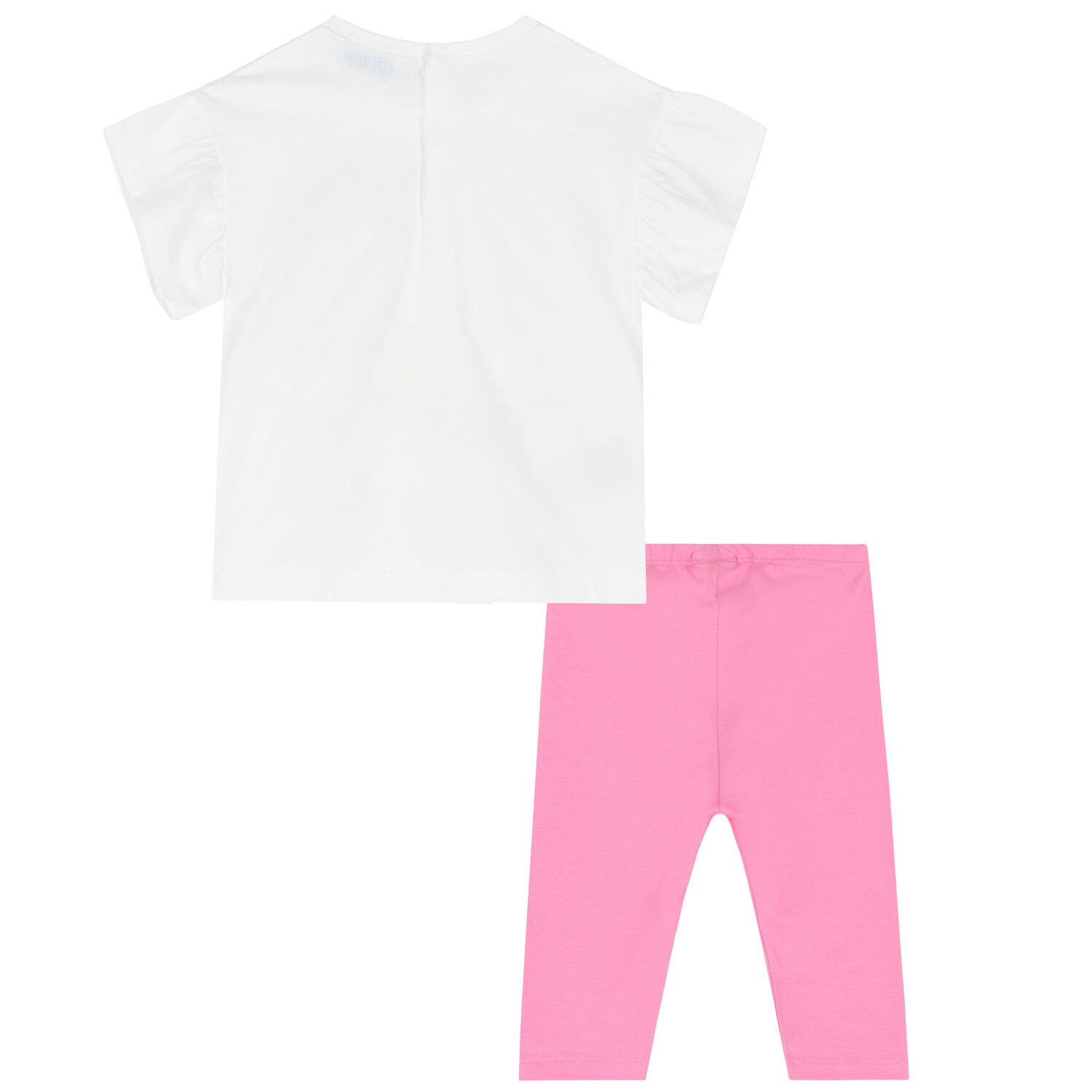 Younger Girls White & Pink Leggings Set, 1, hi-res