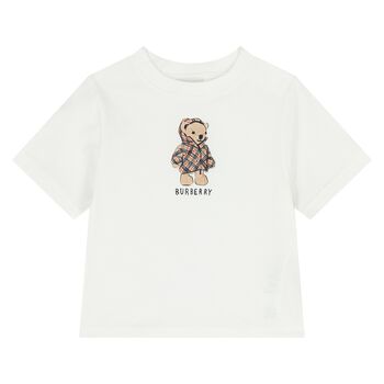 Younger White Thomas Bear Logo T-Shirt