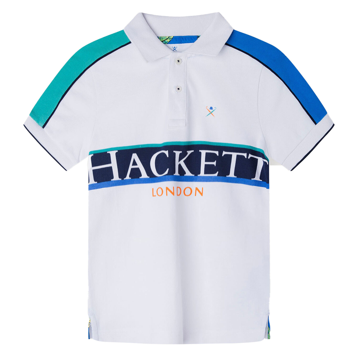 Boys White Logo Polo Shirt, 1, hi-res