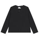 Girls Black Sequin Long Sleeve Top, 1, hi-res