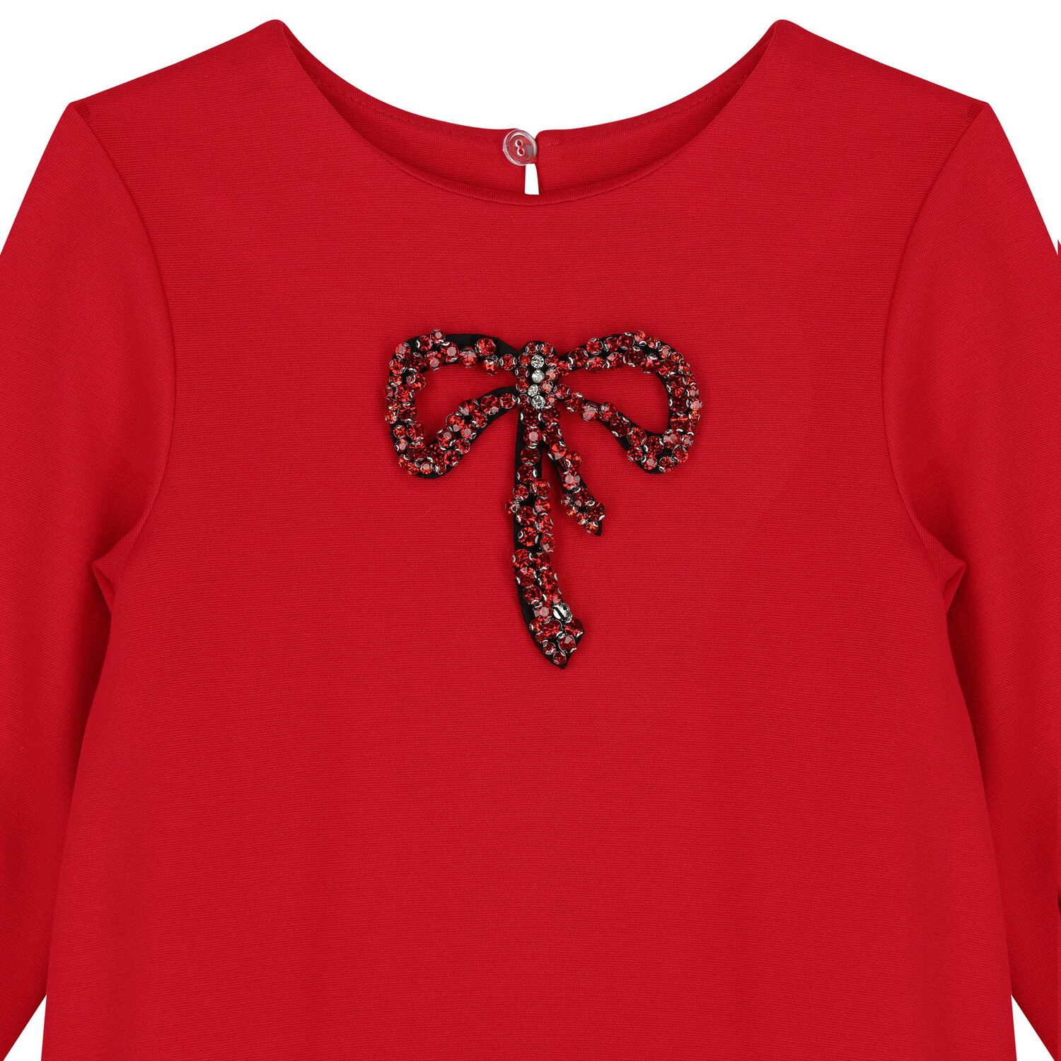 Girls Red Embellished Dress, 1, hi-res image number null