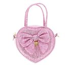 Girls Pink Jacquard Handbag, 1, hi-res