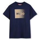 Boys Mini Me Navy Blue Logo T-Shirt, 2, hi-res
