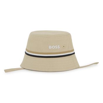 Baby Boys Beige Logo Bucket Hat