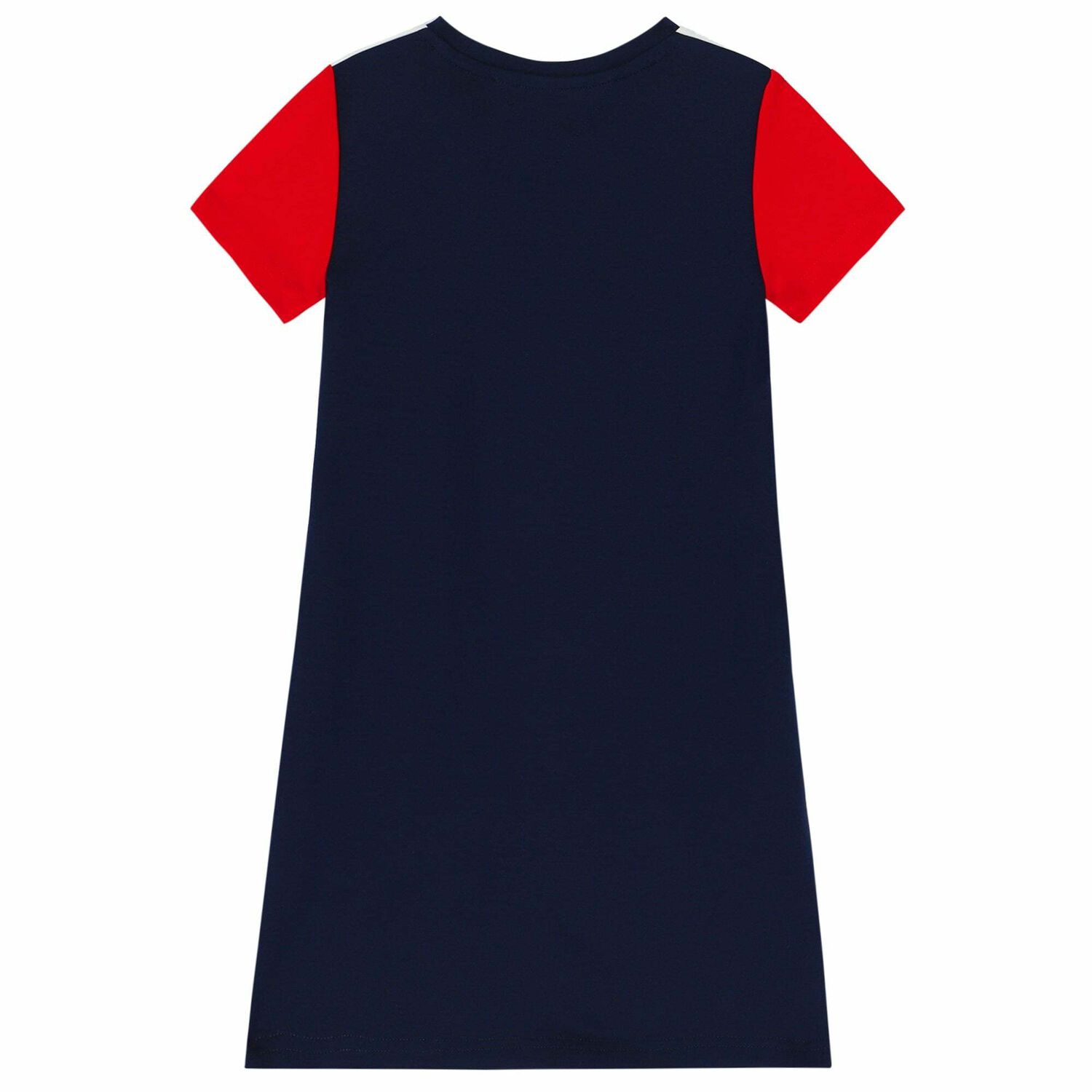 Girls White, Navy & Red Logo Dress, 1, hi-res
