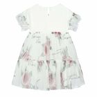 Girls White Floral Tulle Dress, 1, hi-res