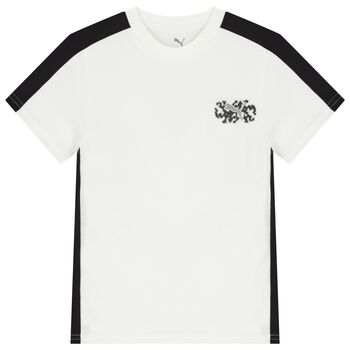 Boys White & Black Logo T-Shirt