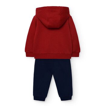 Boys Red & Navy Blue Anchor Tracksuit, 1 Boys Red & Navy Blue Anchor Tracksuit