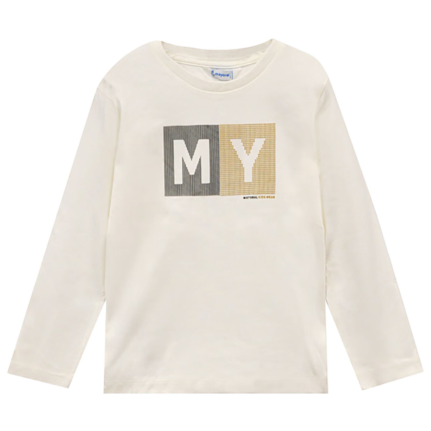 Boys Ivory Logo Long Sleeve Top, 1, hi-res