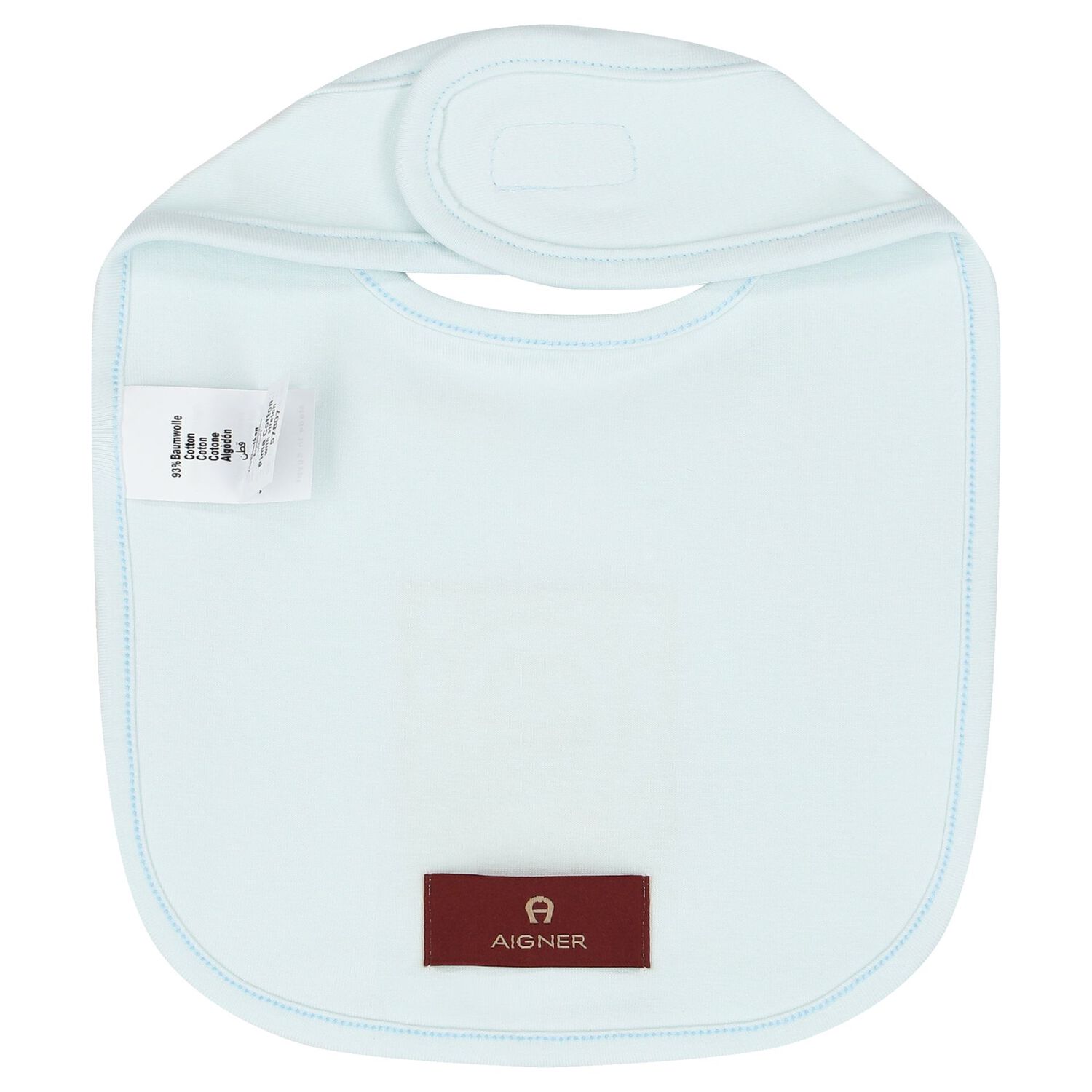 Baby Boys Blue & Gold Logo Bib, 2, hi-res