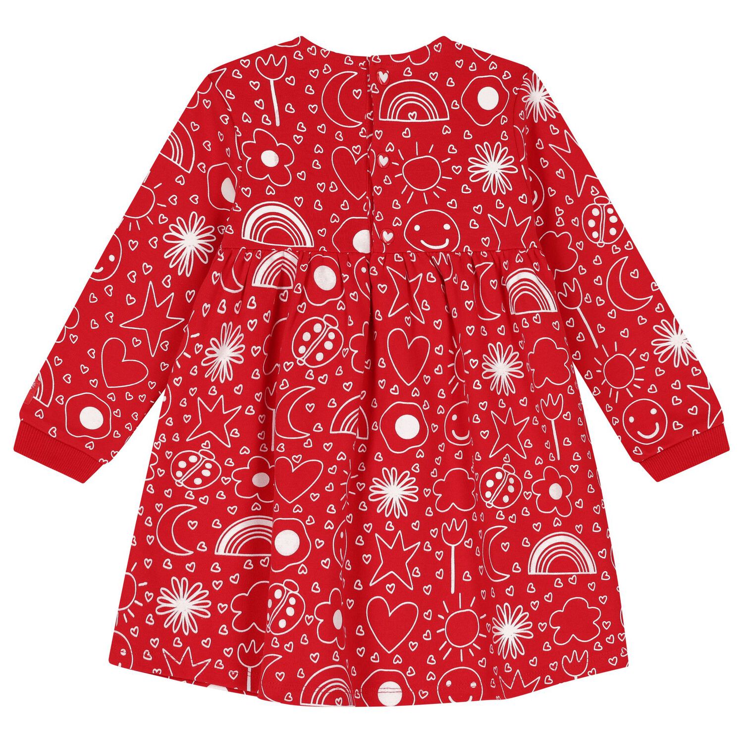 Girls Red Heart Dress Set, 1, hi-res