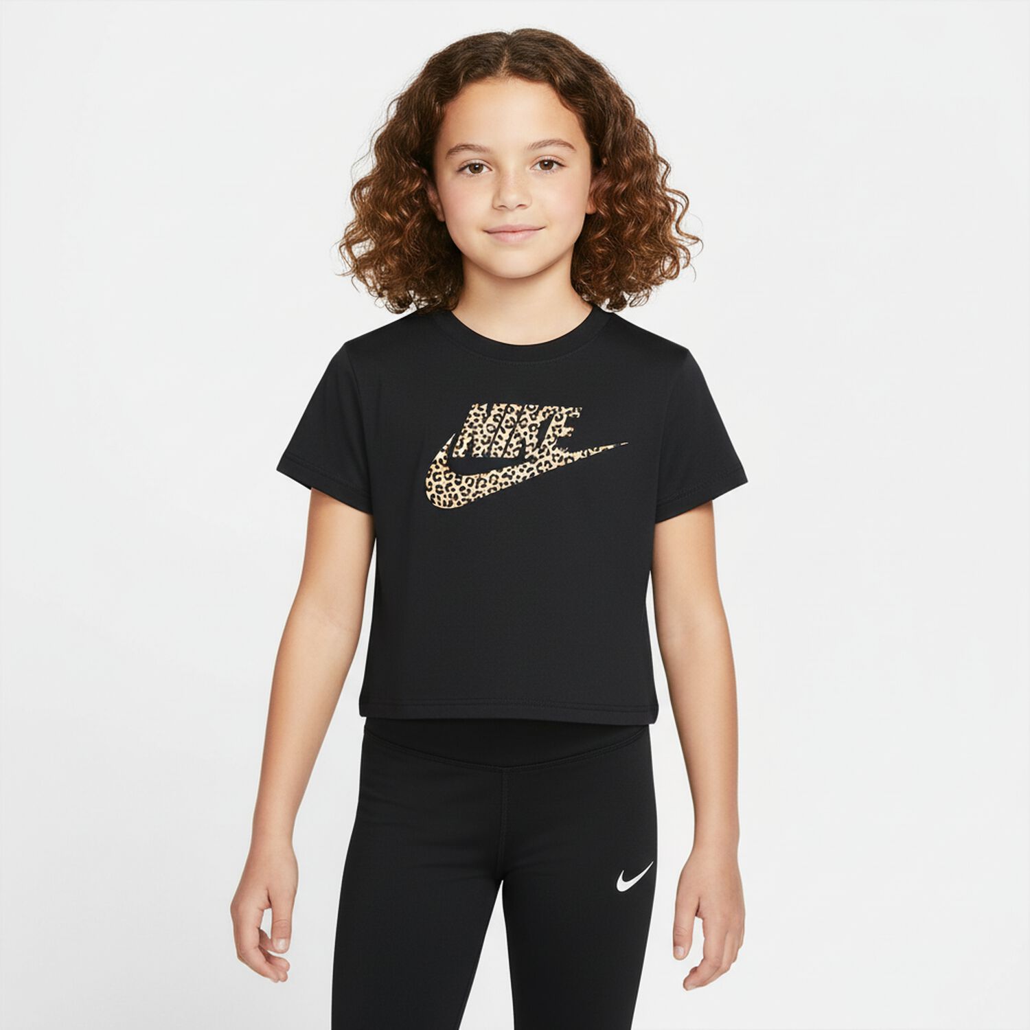 Girls Black Logo T-Shirt, 1, hi-res image number null