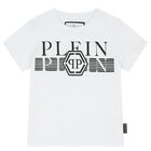 Boys White Logo T-Shirt, 1, hi-res