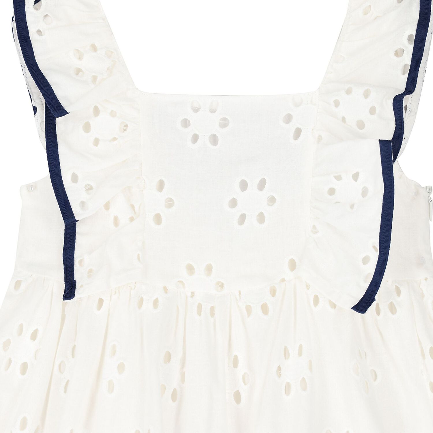 Girls White Broderie Anglaise Dress, 1, hi-res image number null