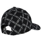Girls Black Chain Logo Cap, 1, hi-res