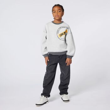 Boys Grey Logo Reversible Sweatshirt 
