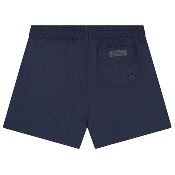 Boys Navy Blue Logo Swim Shorts