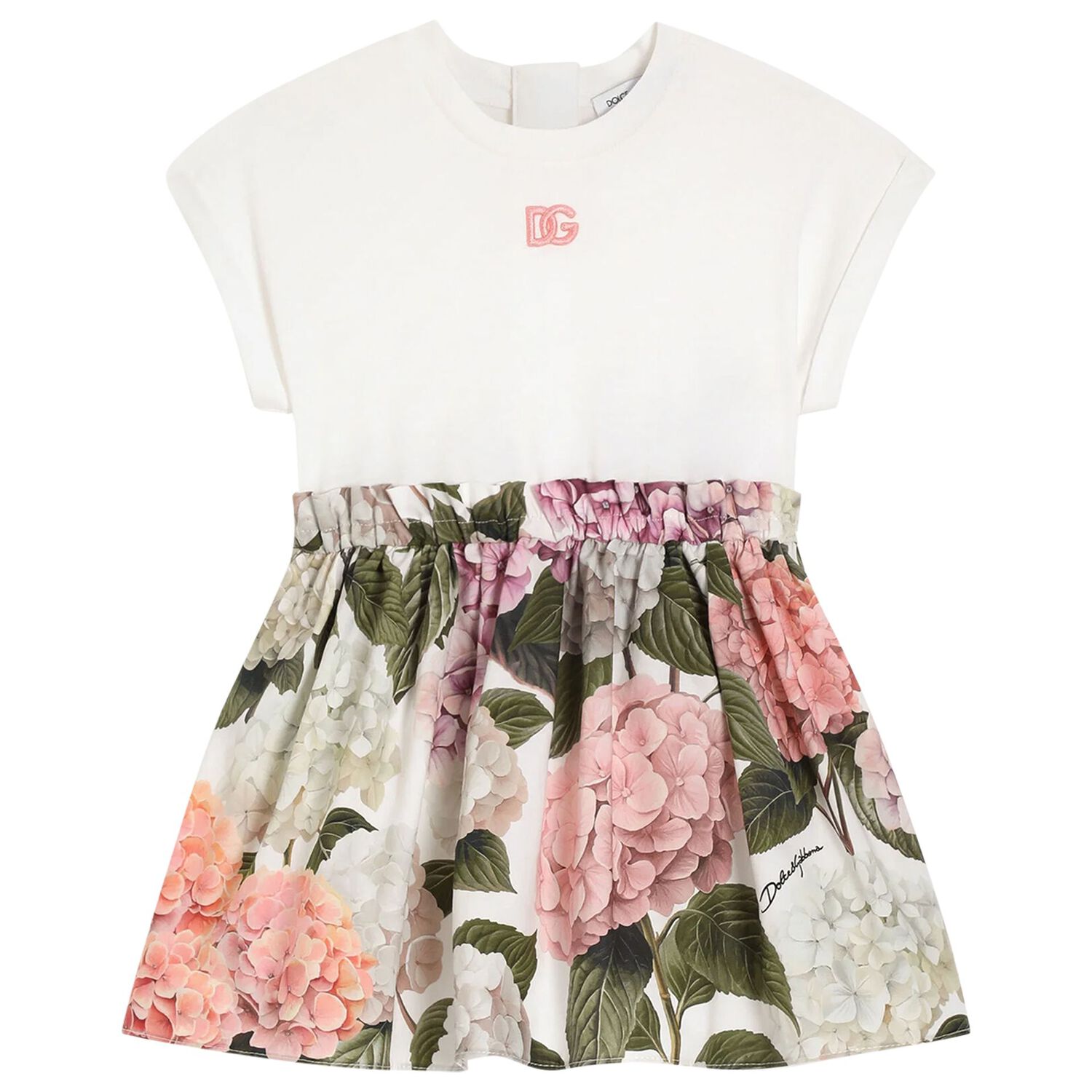 Baby Girls Ivory & Pink Floral Dress Set, 1, hi-res