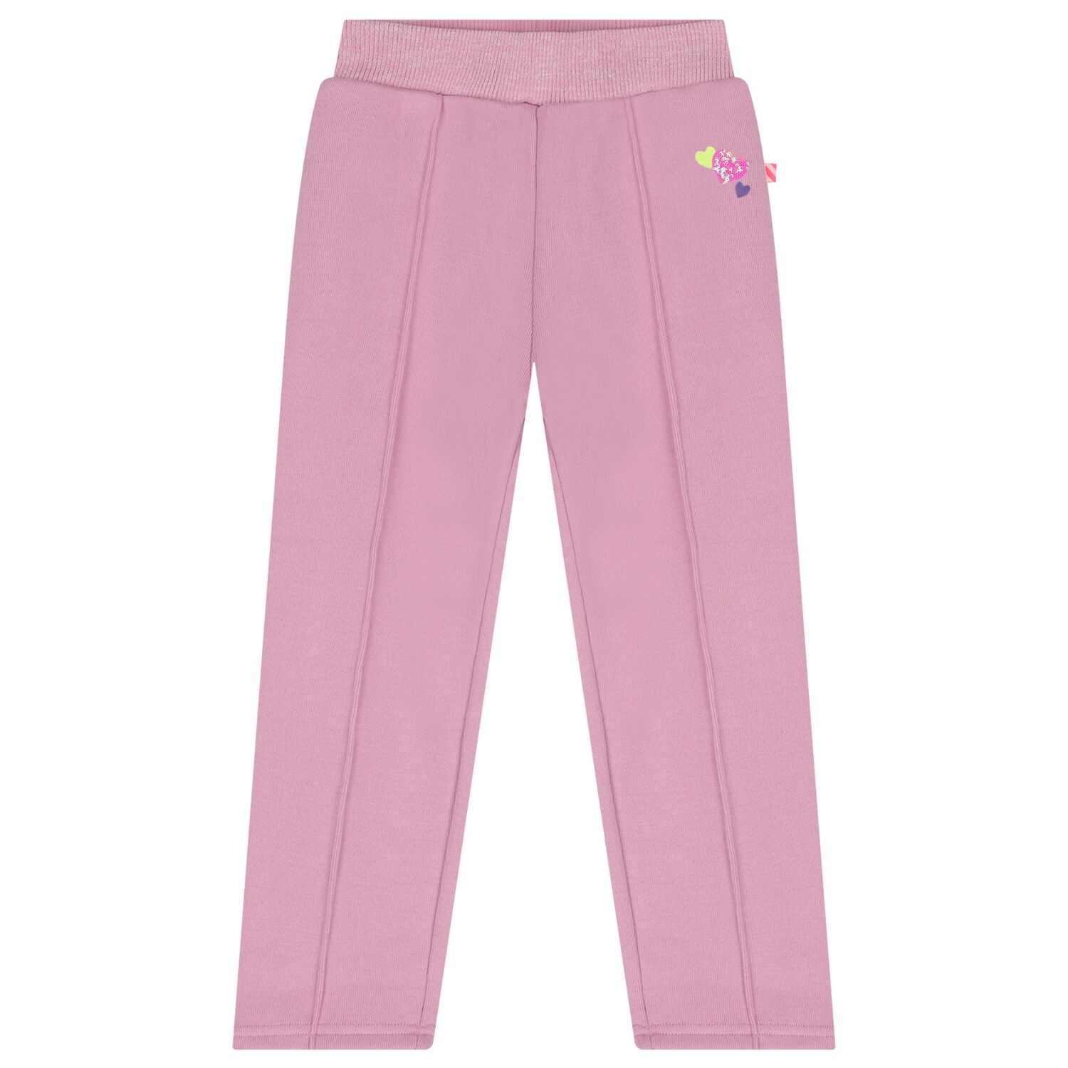 Girls Pink Heart Trousers, 1, hi-res
