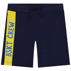 Boys Blue & Navy Blue Dogs Shorts Set, 3, hi-res