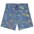 Boys White & Blue Surf Board Shorts Set, 2, hi-res