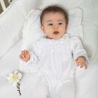 Baby Girls White Babygrow, 1, hi-res