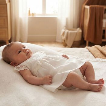 Baby Girls White Lace Dress Set