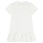 Girls White Logo Dress, 1, hi-res
