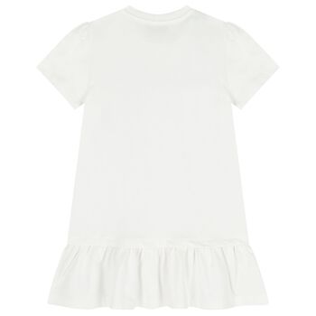 Girls White Logo Dress