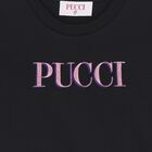 Girls Black Logo T-Shirt, 1, hi-res