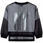 Girls Black & White Logo Top, 1, hi-res