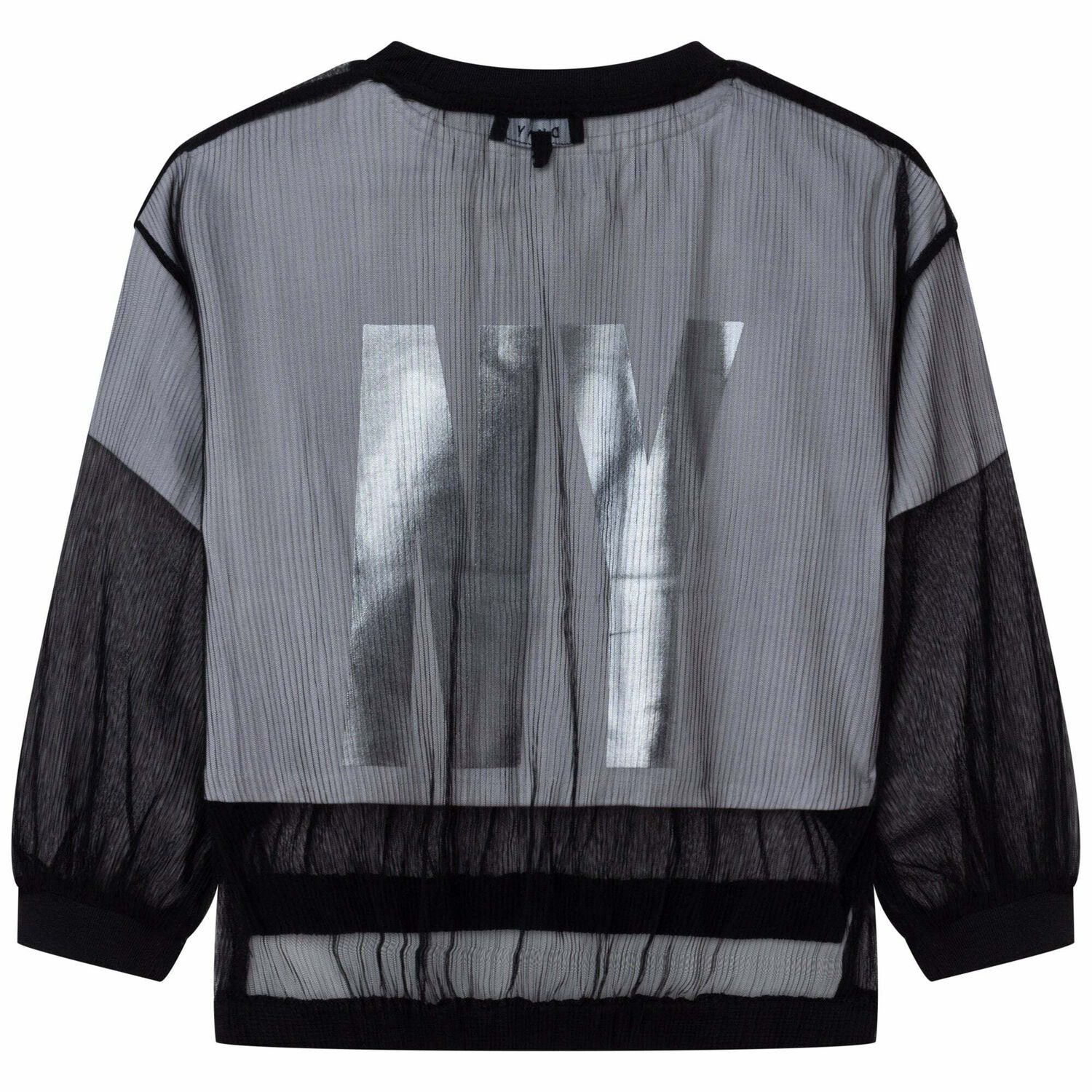 Girls Black & White Logo Top, 1, hi-res