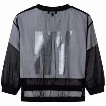 Girls Black & White Logo Top