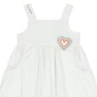 Girls White Heart Dress, 1, hi-res
